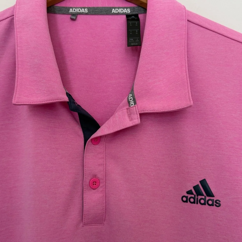 Adidas Men's Vibrant Pink Polo Shirt